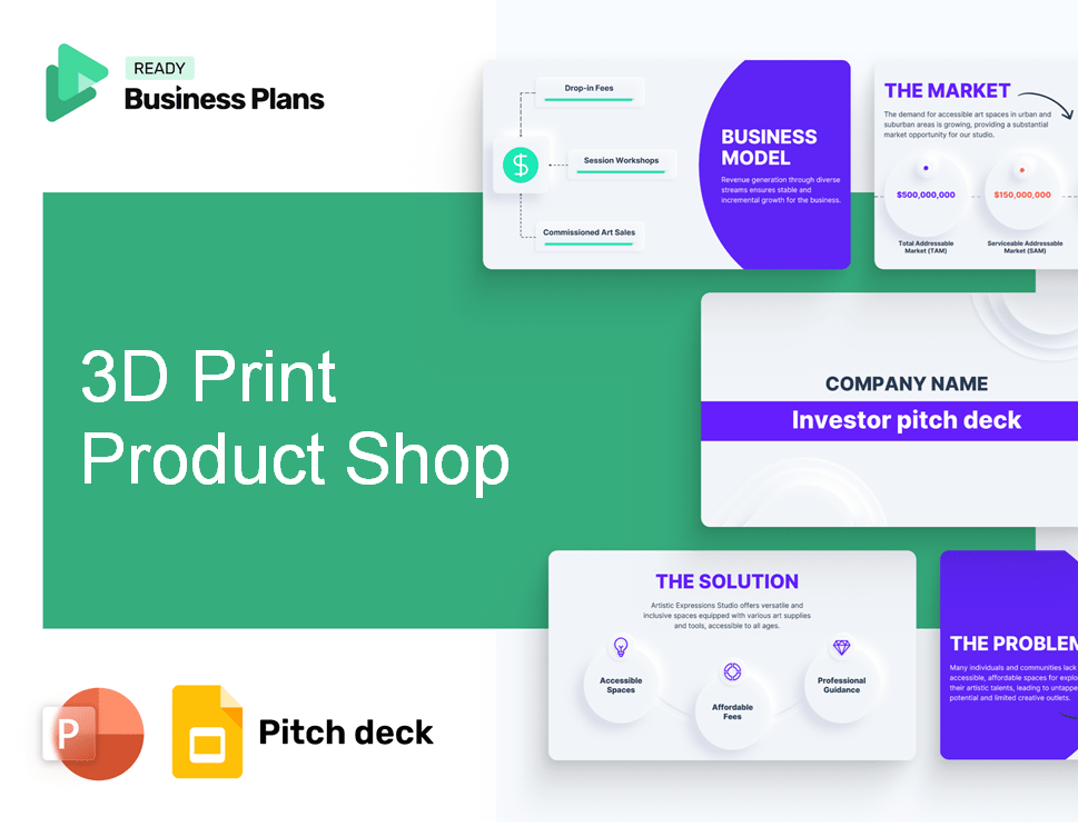 3D Print Product Shop Pitch Deck