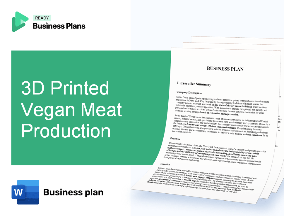 3D Printed Vegan Meat Production Business Plan