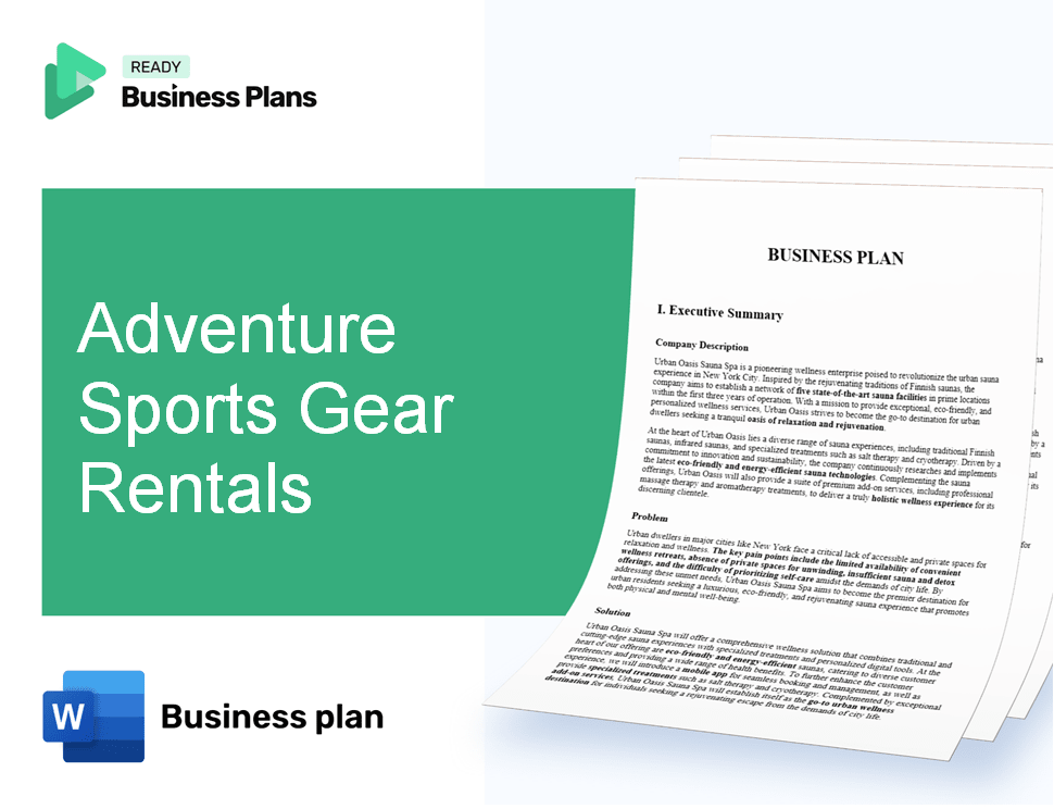 Adventure Sports Gear Rentals Business Plan