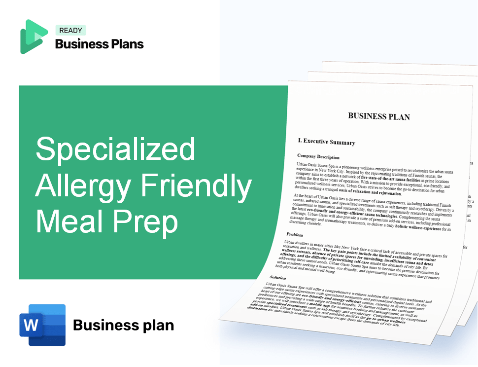 Specialized Allergy Friendly Meal Prep Business Plan