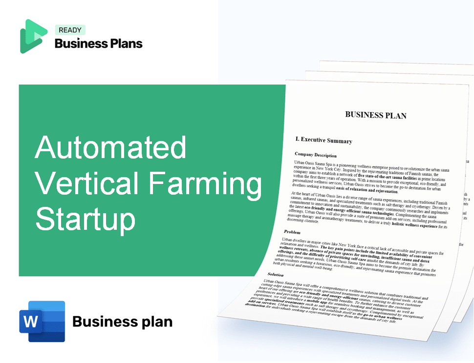 Automated Vertical Farming Startup Business Plan
