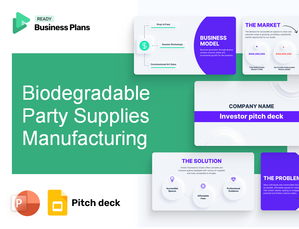 Biodegradable Party Supplies Manufacturing Pitch Deck
