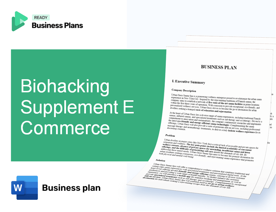 Biohacking Supplement E Commerce Business Plan