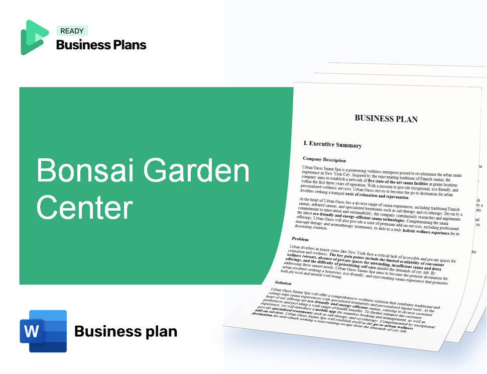 Bonsai Garden Center Business Plan