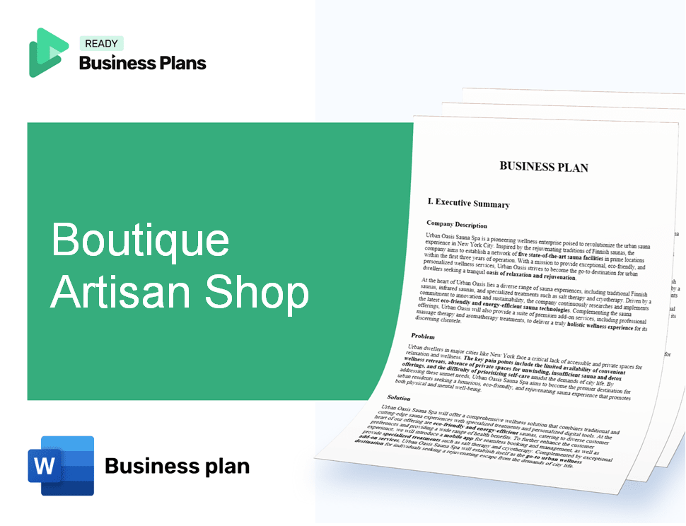 Boutique Artisan Shop Business Plan