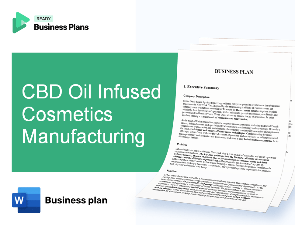 CBD Oil Infused Cosmetics Manufacturing Business Plan