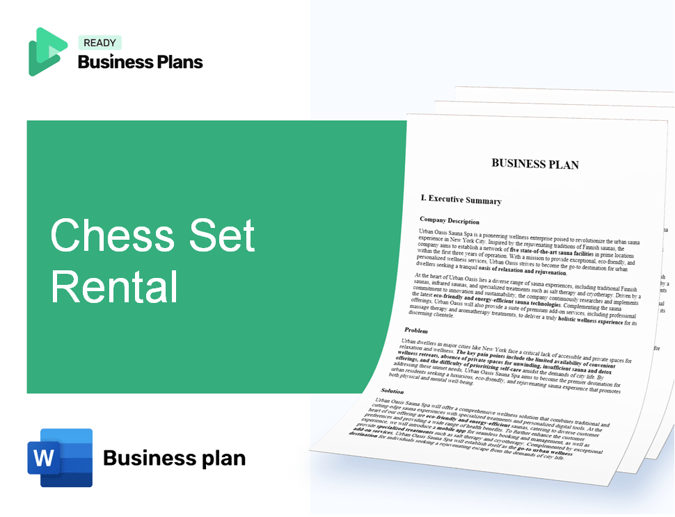 Chess Set Rental Business Plan
