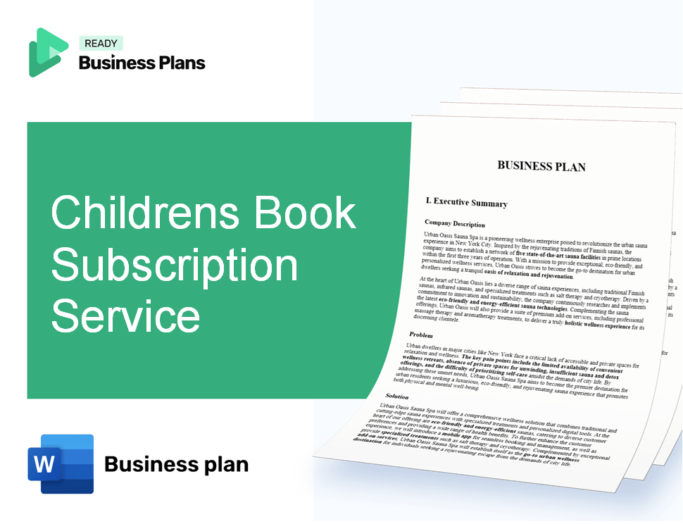Childrens Book Subscription Service Business Plan