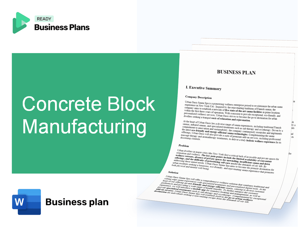 Concrete Block Manufacturing Business Plan