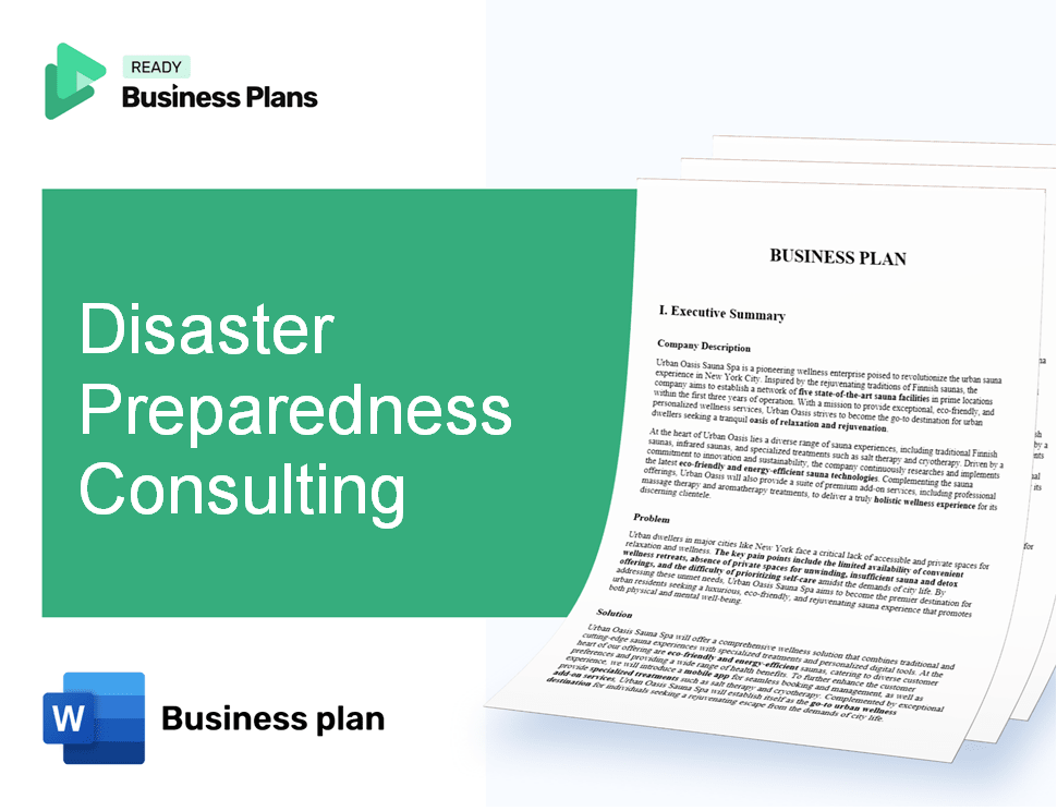 Disaster Preparedness Consulting Business Plan