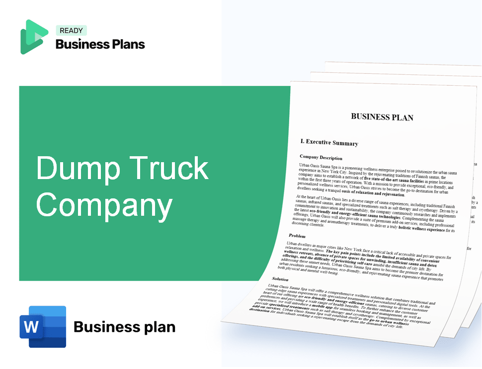 Dump Truck Company Business Plan