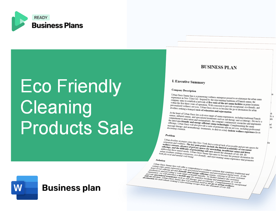 Eco Friendly Cleaning Products Sale Business Plan