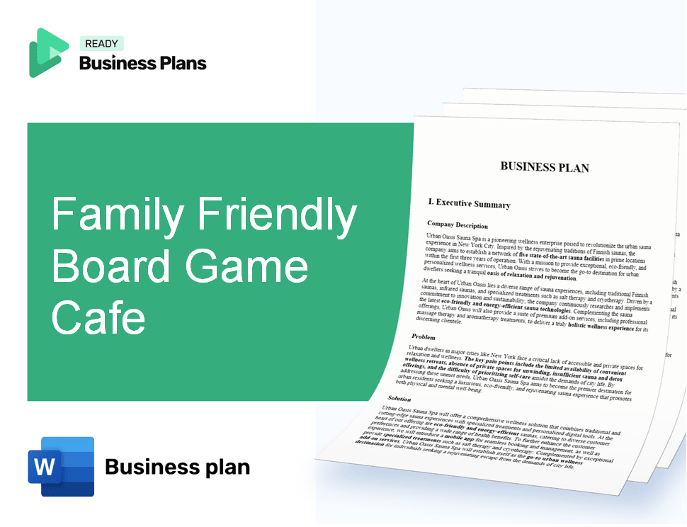 Family Friendly Board Game Cafe Business Plan