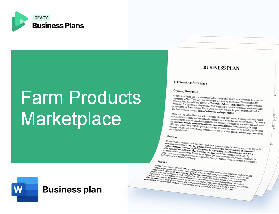 Farm Products Marketplace Business Plan