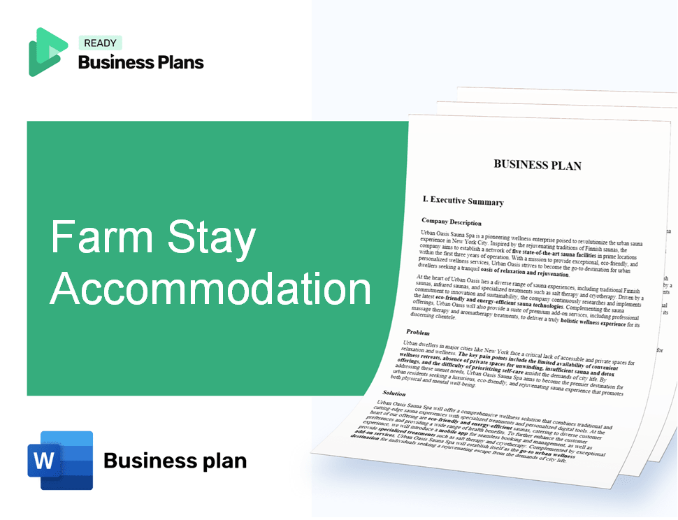 Farm Stay Accommodation Business Plan