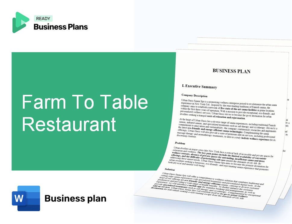 Farm To Table Restaurant Business Plan