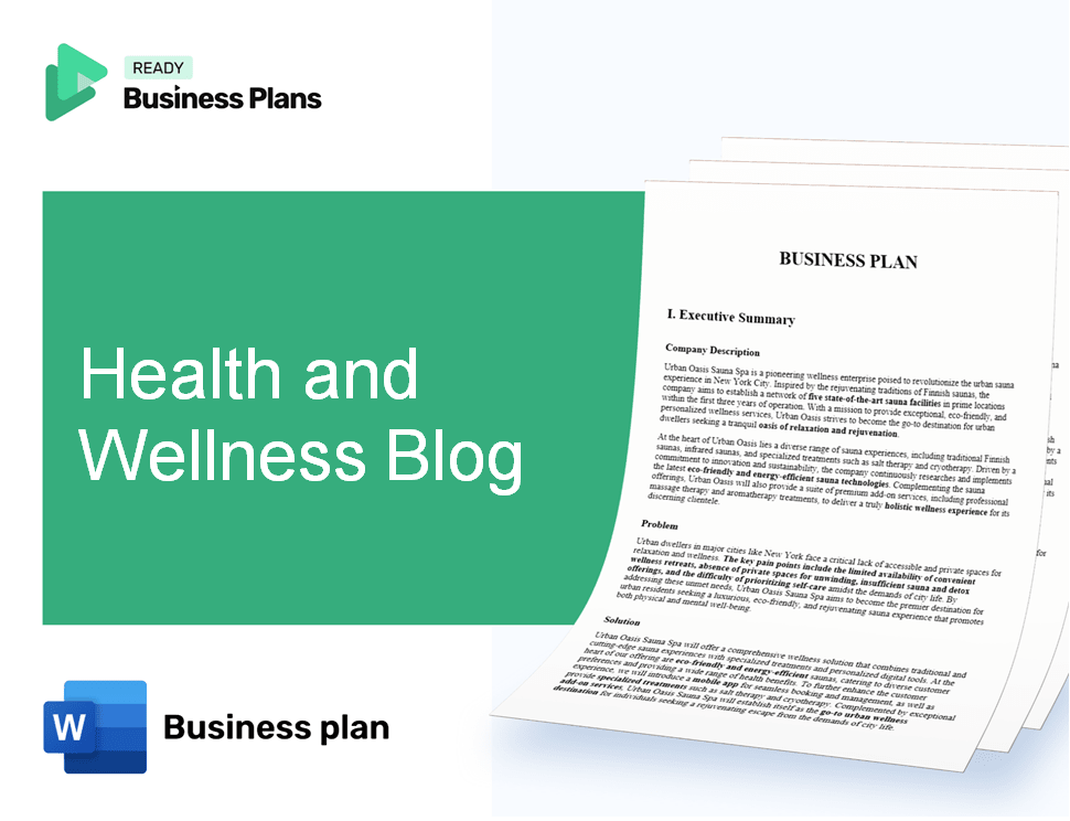 Health and Wellness Blog Business Plan