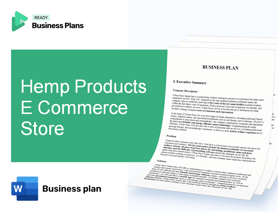 Hemp Products E Commerce Store Business Plan
