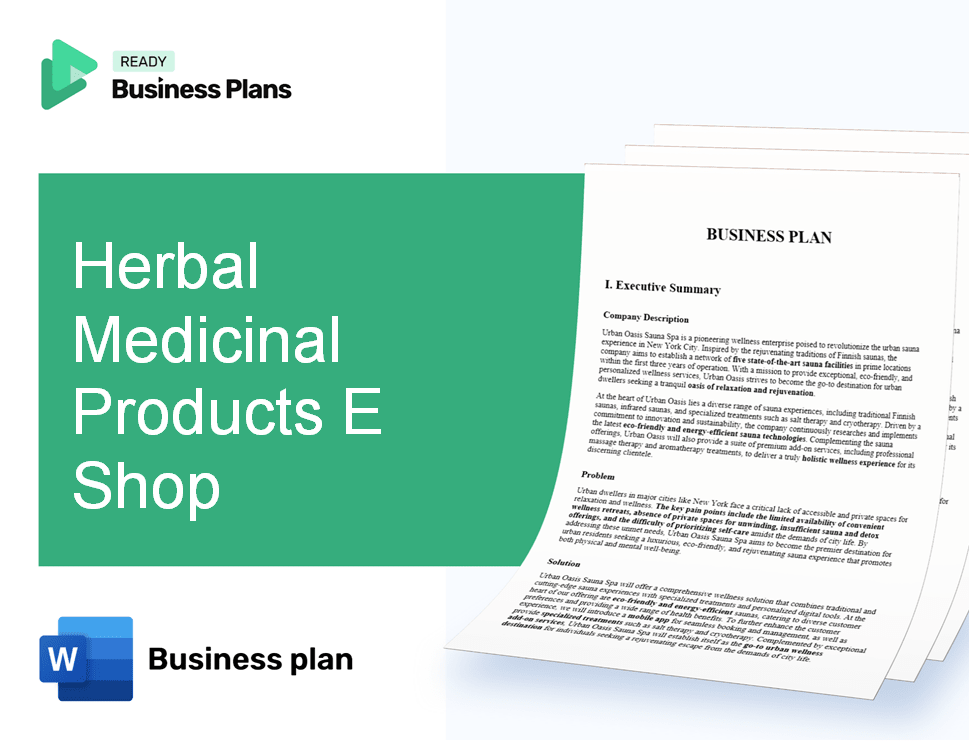 Herbal Medicinal Products E Shop Business Plan
