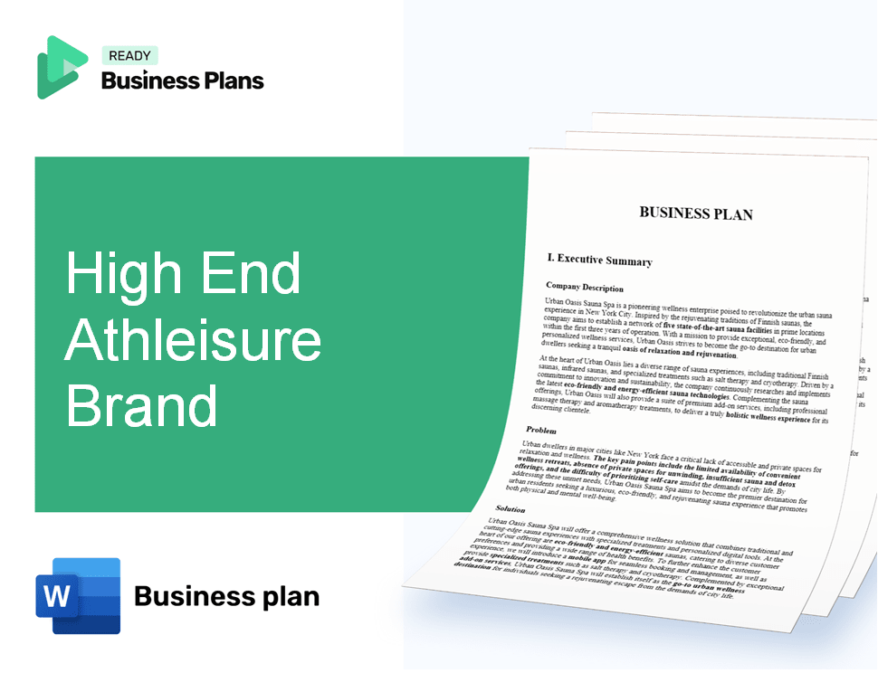 High End Athleisure Brand Business Plan