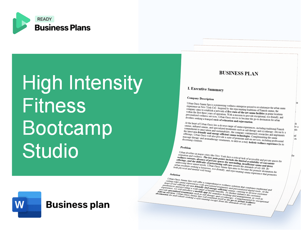 High Intensity Fitness Bootcamp Studio Business Plan