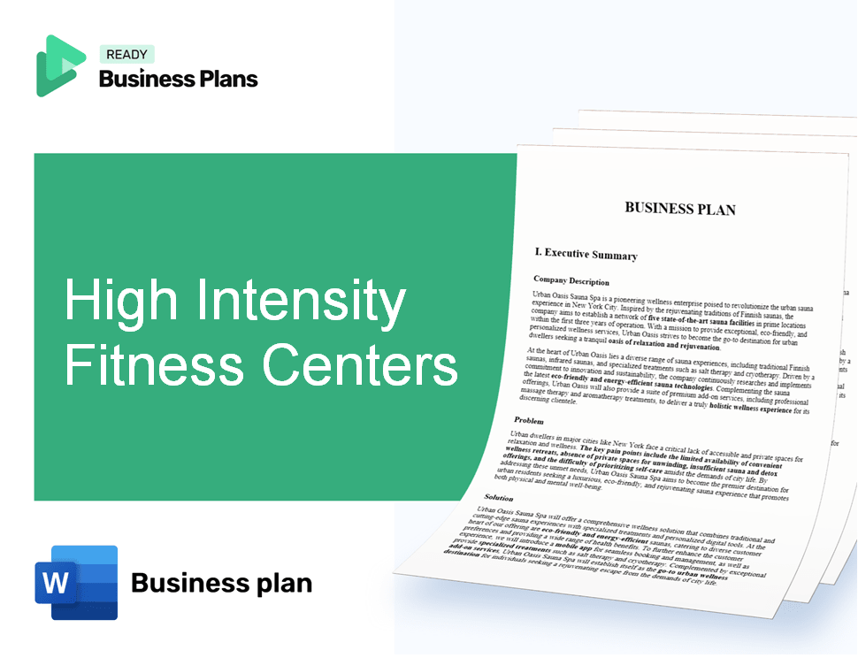 High Intensity Fitness Centers Business Plan