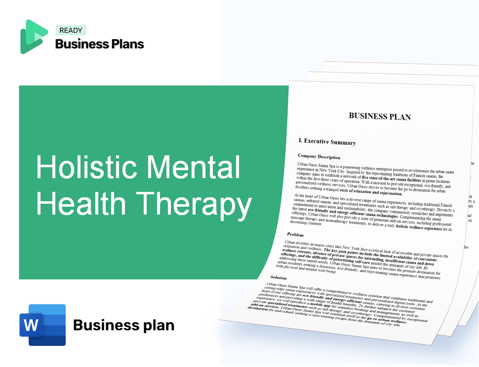 Holistic Mental Health Therapy Business Plan