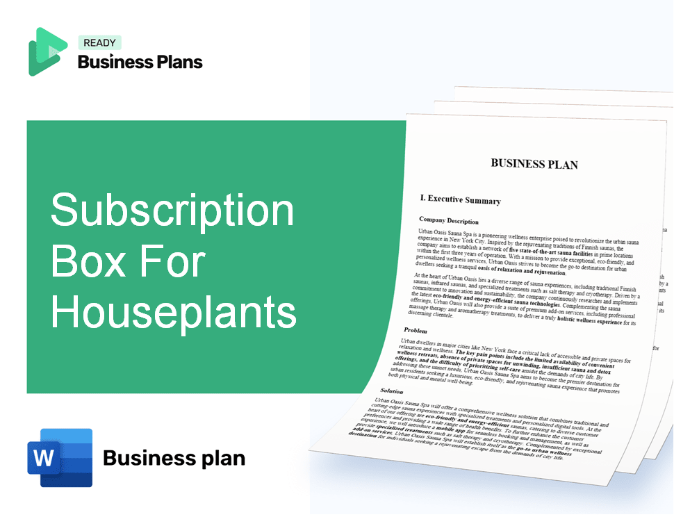 Subscription Box For Houseplants Business Plan