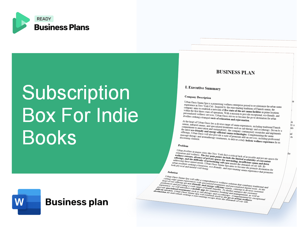 Subscription Box For Indie Books Business Plan