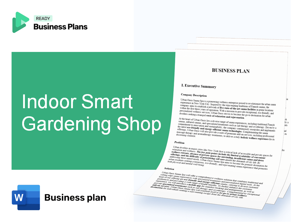 Indoor Smart Gardening Shop Business Plan
