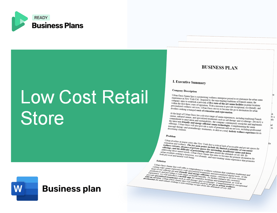 Low Cost Retail Store Business Plan