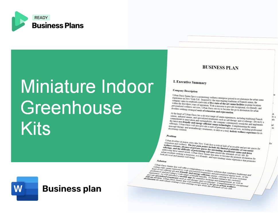 Miniature Indoor Greenhouse Kits Business Plan