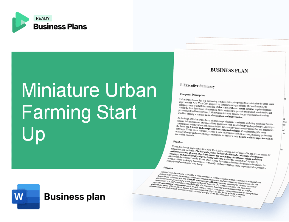 Miniature Urban Farming Start Up Business Plan