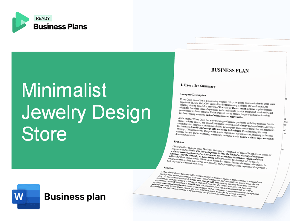 Minimalist Jewelry Design Store Business Plan