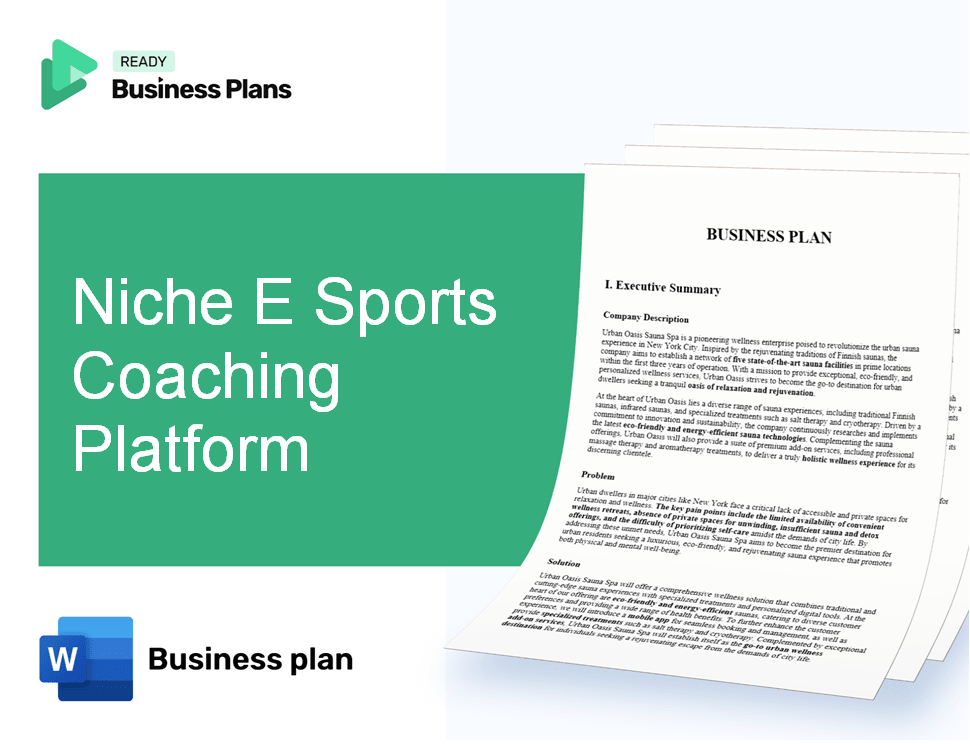 Niche E Sports Coaching Platform Business Plan
