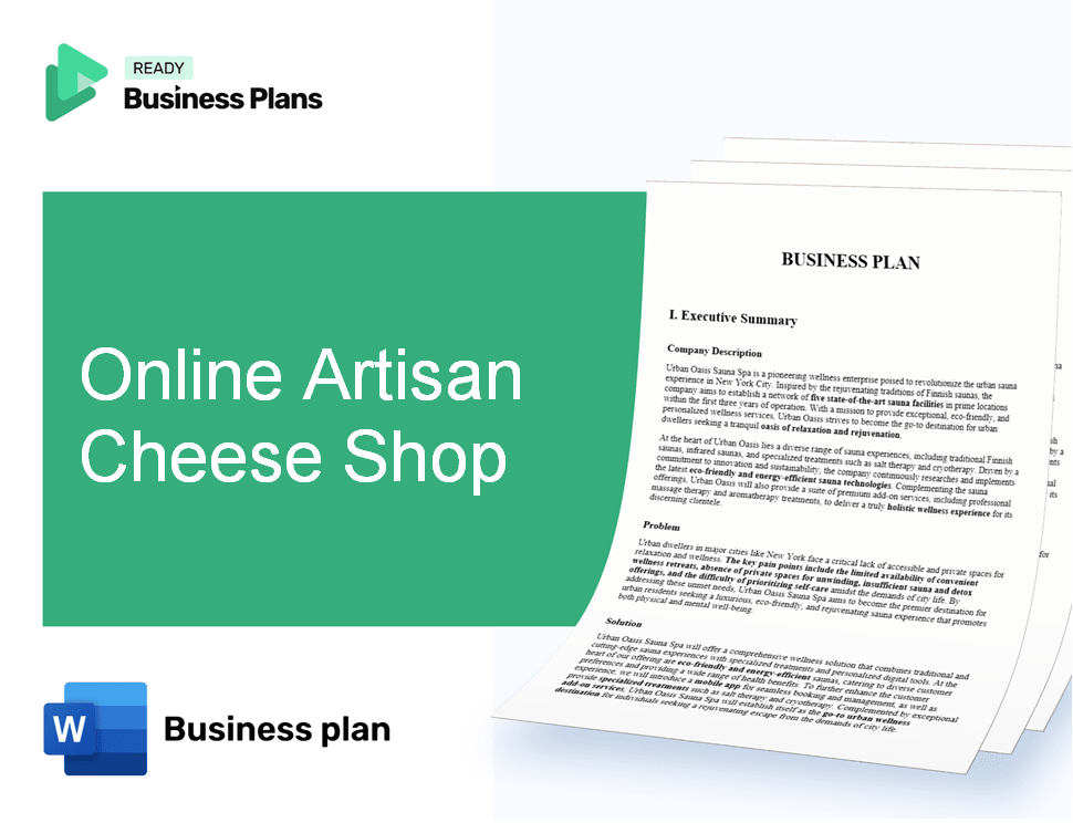 Online Artisan Cheese Shop Business Plan