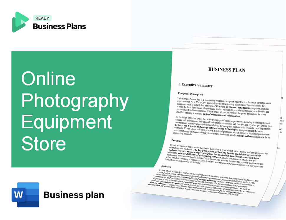 Online Photography Equipment Store Business Plan