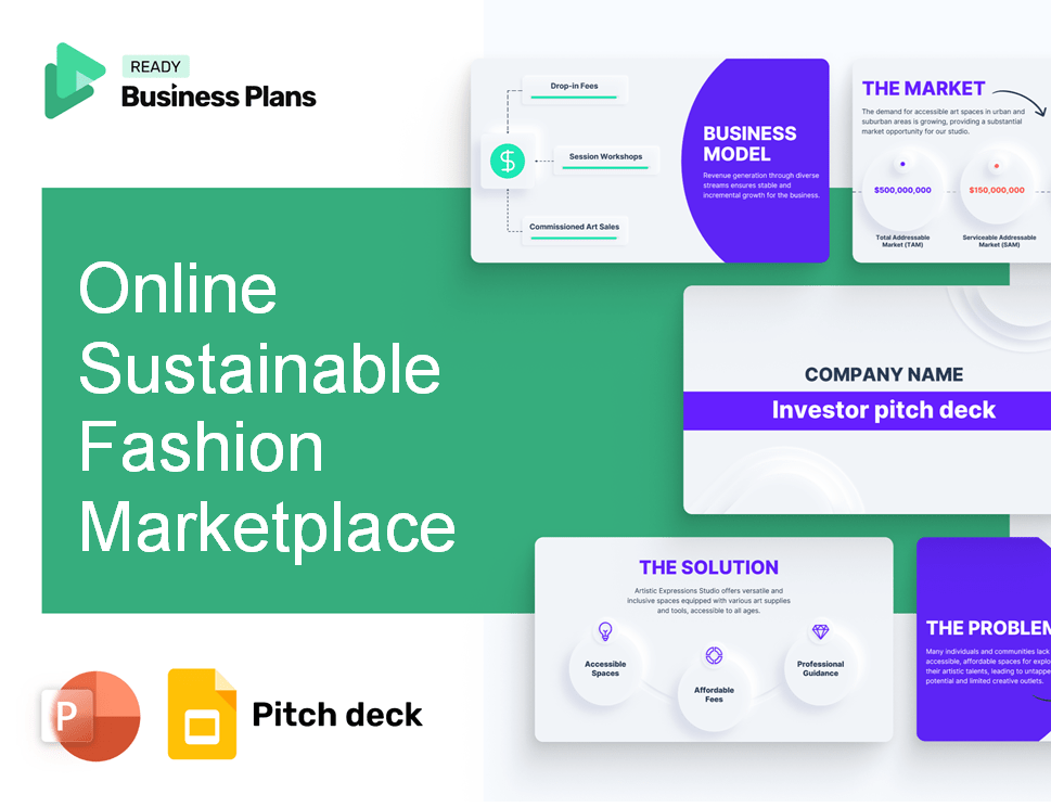 Online Sustainable Fashion Marketplace Pitch Deck
