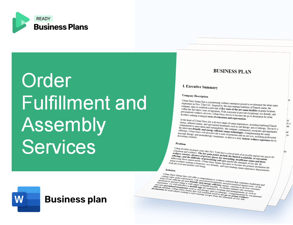 Order Fulfillment and Assembly Services Business Plan