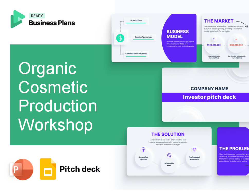 Organic Cosmetic Production Workshop Pitch Deck