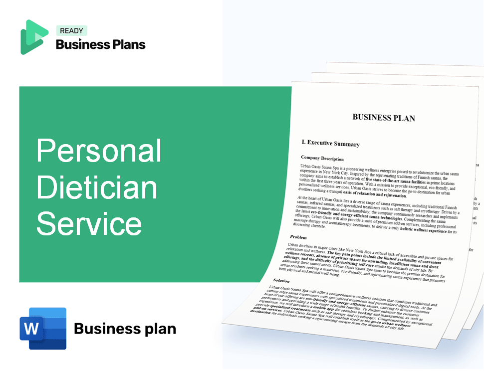 Personal Dietician Service Business Plan