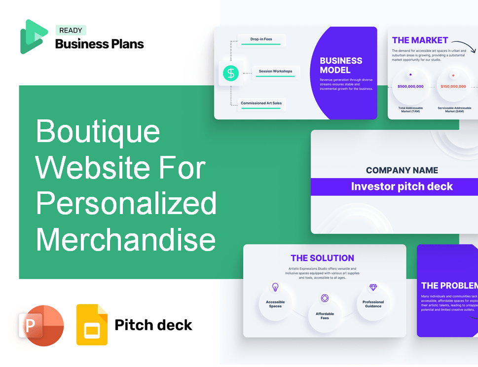 Boutique Website For Personalized Merchandise Pitch Deck