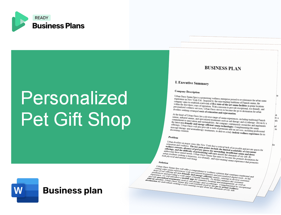 Personalized Pet Gift Shop Business Plan