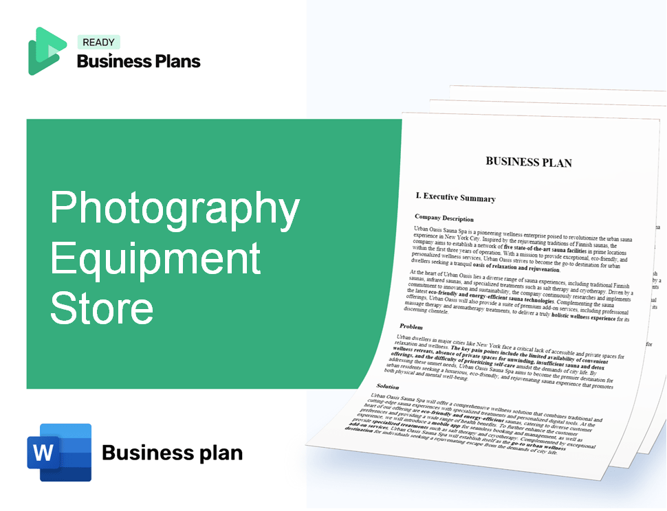 Photography Equipment Store Business Plan