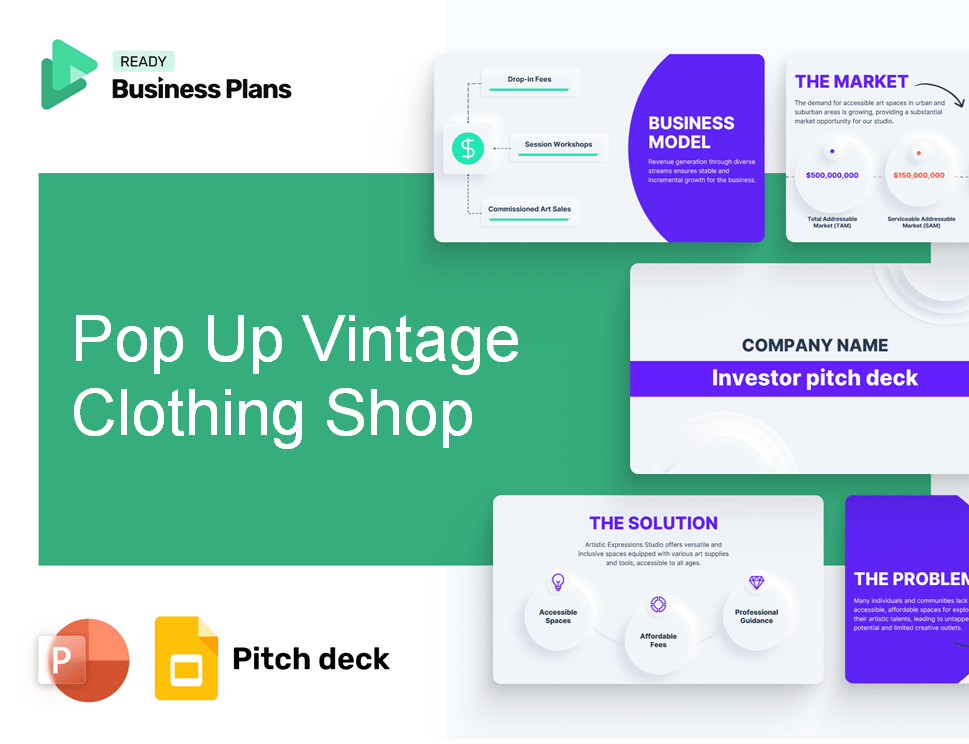 Pop Up Vintage Clothing Shop Pitch Deck