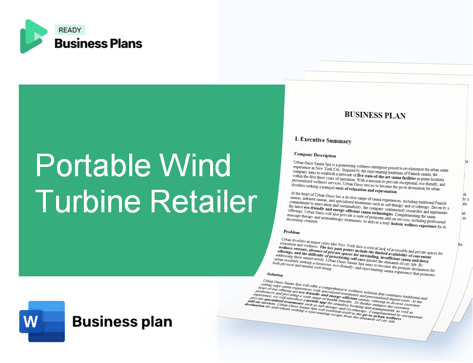 Portable Wind Turbine Retailer Business Plan