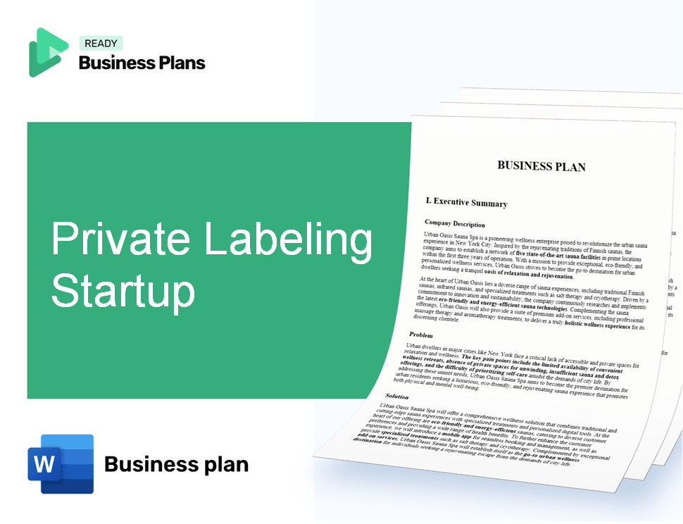 Private Labeling Startup Business Plan