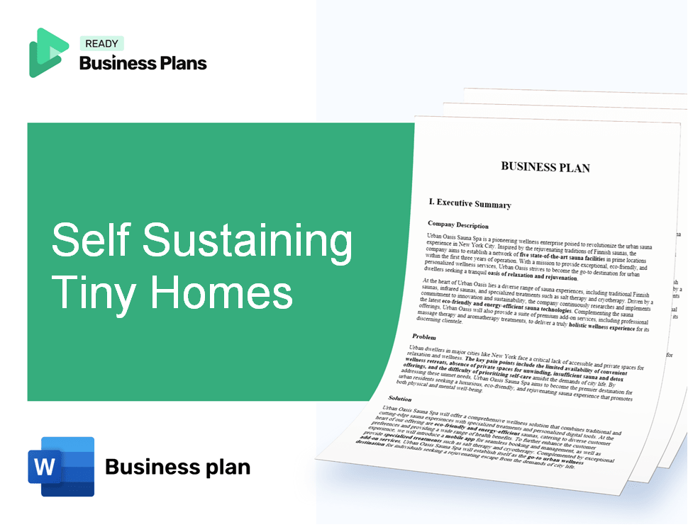 Self Sustaining Tiny Homes Business Plan