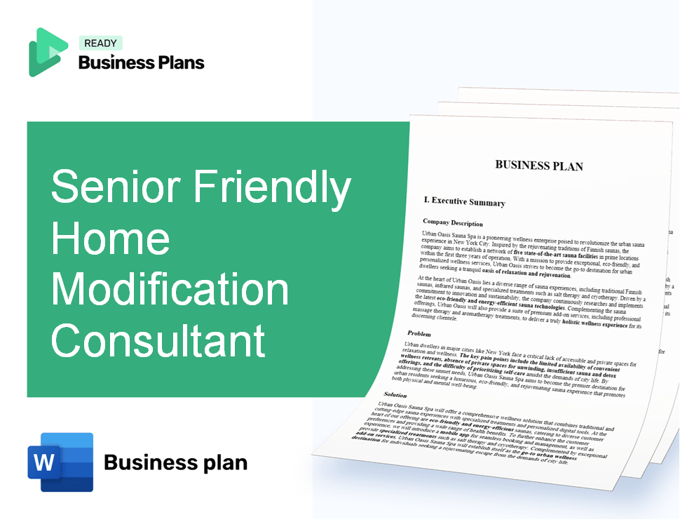 Senior Friendly Home Modification Consultant Business Plan