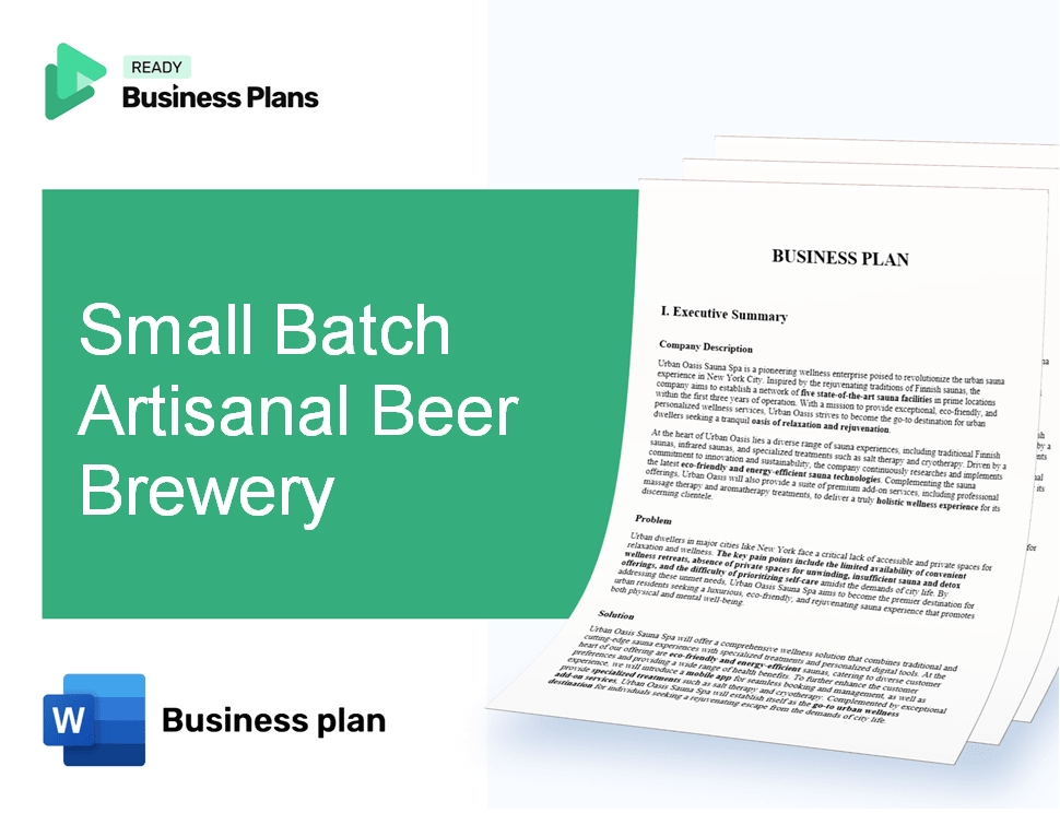 Small Batch Artisanal Beer Brewery Business Plan